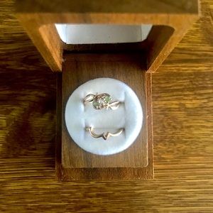 Rose gold, Victorian-era ring and wedding band.